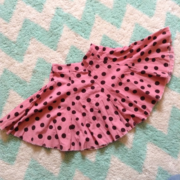 MINI BODEN polka dot circle skirt pink brown 3 4 - Picture 3 of 5